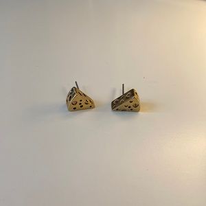 Betsy Johnson Gold Cheese Slice Stud Earrings